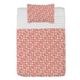 thumbnail image 1 of Spring Microfiber Bedspread Set, Flower Bouquets with Polka Dots Romantic Blossoms Summer Monochrome Petals, Soft Bedding Set with Pillow Shams & Comforter, 3 Sizes, Salmon and White, by Ambesonne, 1 of 1