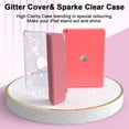 thumbnail image 3 of Dteck Smart Case for 9th 8th 7th Generation 10.2 inch,Leather Glittering Sparkly Folio Shockproof Sparkly Crystal Clear Back Cover Stand Case for iPad 10.2" 2021/2020/2019,Pink, 3 of 7