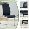thumbnail image 6 of JUFU Modern Black Dining Chairs Set of 4, Faux Leather High Back with Chrome Legs, 6 of 8