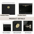 thumbnail image 4 of 24 Inch Wall Mounted Bathroom Vanity with Ceramic Basin, Bathroom Sink Cabinet with 2 Soft Close Doors Gold Metal Handle for Small Room, Black, 4 of 9