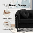 thumbnail image 3 of Aukfa Sofa Chair, Flannel Accent Chair with Pillow for Living Room, Black, 3 of 9
