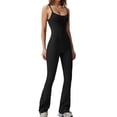 thumbnail image 4 of Flare Jumpsuits for Women Spaghetti Straps Scoop Neck Bodycon Full Length Casual Playsuit, 4 of 7