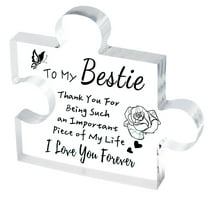 Lilixerw Best Friends Gifts for Women Acrylic Puzzle Plaque Desk Decorations,to My Bestie Gifts,for Best Friend Sister Girls Women Birthday Friendship Graduation Mothers Day Gifts Card