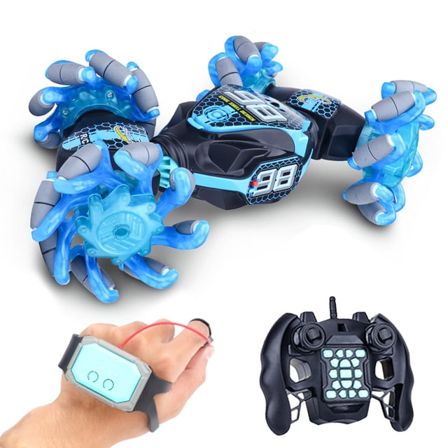 Remote Control Stunt Car 2.4GHz Watch Gesture Sensor Control Deformable Car All-Terrain for with Function Cool Side Drift Explosive Wheel 360° Rotate