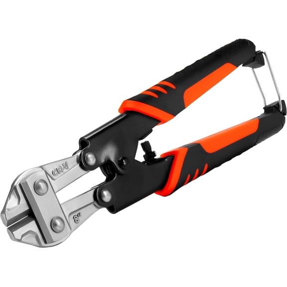 DEXIMRO Mini Bolt Cutter 8-inch, Spring Loaded Small Heavy Duty Wire Cable Cutter, Snips Clippers with Soft Anti-Slip Handle