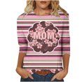 thumbnail image 2 of Hauts d'Été pour Femmes 2023 Mode Féminine Manches Trois-Quarts Col Rond Rétro Imprimé de Pâques Hauts Amples Blouse Manches Trois-Quarts Bohème T-Shirt Grande Taille pour Femmes, 2 of 4