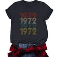 thumbnail image 3 of Fiudx Camisas de Mujer Camiseta de Manga Corta Holgada con Cuello Redondo y Estampado Informal de 1972 para Mujer, 3 of 5