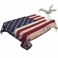 thumbnail image 2 of Vintage American Flag Table Cloth Waterproof Tablecloths, Retro Rustic USA Flag Tablecloth Dining Table Cover for Kitchen Party Tabletop Outdoor, Rectangle Tablecloth 60x102 Inch, 2 of 9