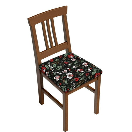 

Square Chair Cushions Cover floral prints Elastic Office Chair Cover for Dining Chairs with Ties and Removable Cover Desk Chair Seat Cushion Protectors set of 4