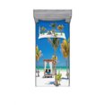 thumbnail image 2 of Tropical Bedding Set with Sheet & Covers, Beach Beds Among Palm Trees Paradise Coast Holiday Summer Ocean Sunbathing Picture, Printed Bedroom Decor 2 Shams, 4 Sizes, Multicolor, by Ambesonne, 2 of 3