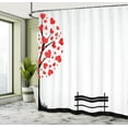thumbnail image 5 of Ambesonne Abstract Art Shower Curtain, Tree HeArt Leaves, 69"Wx75"L, Red Black, 5 of 5