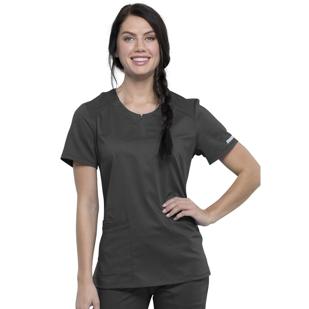 Cherokee Cherokee Workwear Revolution Scrubs Top for Women Round Neck