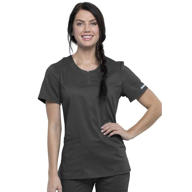 Cherokee Cherokee Workwear Revolution Scrubs Top for Women Round Neck Plus Size WW602, 2XL