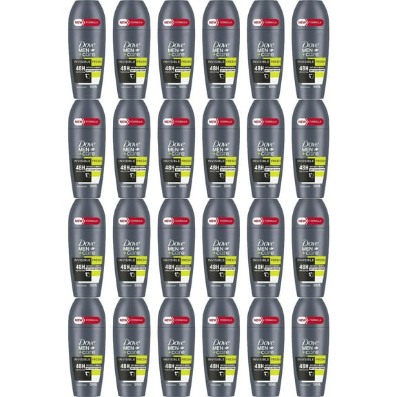 Dove Men Invisible Fresh Deodorant Roll On 48 H 50 ml Travel Size Bulk Pack 24