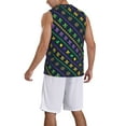 thumbnail image 2 of Naloa Mardi Gras Strings of Beads Basketball Jersey Reversible Men's Mesh Athletic Sports Shirts Training Practice S-4XL3X-Large, 2 of 6
