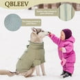 thumbnail image 5 of QBLEEV Warm Dog Winter Coat Windproof Cozy for Outdoor with Zipper Dog Cold Weather Jacket Fleece Lined for Large ,Small and Medium Dogs,Reflective Dog Clothes with Leash Hole,Beige,XL, 5 of 7