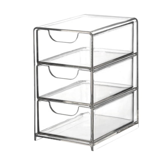 yotijay Table Sundries Display Shelf Bathroom Organizer Countertop Clear Multi Layers Cosmetic Storage Rack for Apartment Office Decor 3 layers