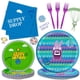 thumbnail image 1 of Juego de artículos de mesa para fiestas, 64 piezas, videojuegos, tema de llama, 1 of 7