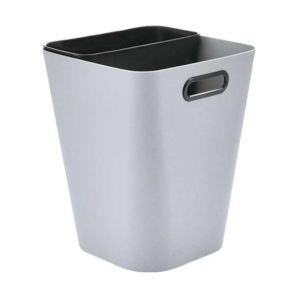 Monstrate Cubo de basura de doble capa, cesto de basura, cesto de basura de almacenamiento para el hogar, cubo Simple de inodoro nórdico para el Suministros de limpieza para el hogar Gris
