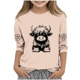 thumbnail image 2 of Lovzfmll T-Shirt Graphique à Manches 3/4 pour Enfants, Col Rond Décontracté, Style Col Rond pour Tout-Petits 3-4 Ans, 2 of 4