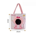 thumbnail image 2 of Portable Cat Carrier Tote Bag, Pink Cat Canvas Pet Shoulder Bag with Peek Hole for Cats Small Dogs, 2 of 4