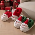 thumbnail image 4 of Shadoumai Christmas Slippers Unisex Xmas Santa Slippers Non-Slip Fluffy Warm Shoes Winter Soft Slip-on Indoor Outdoor, 4 of 4