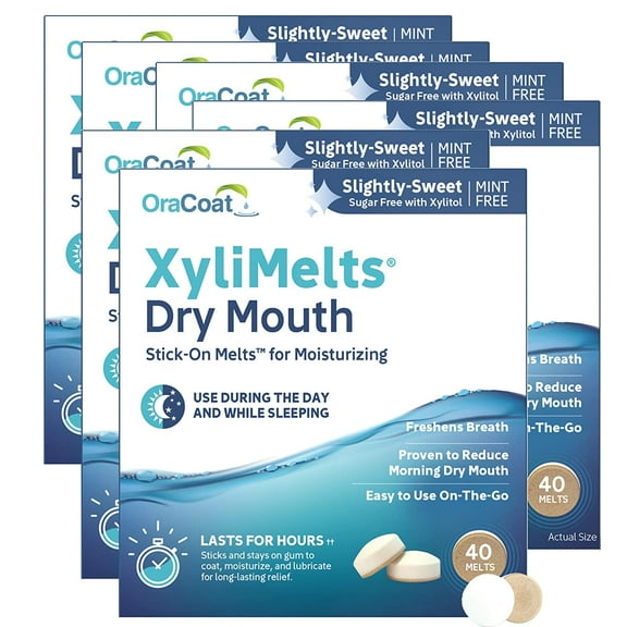 OracoatLISER Xylimelts Oral adhering Discs, Slightly Sweet, 240 Count (Pack of 6)