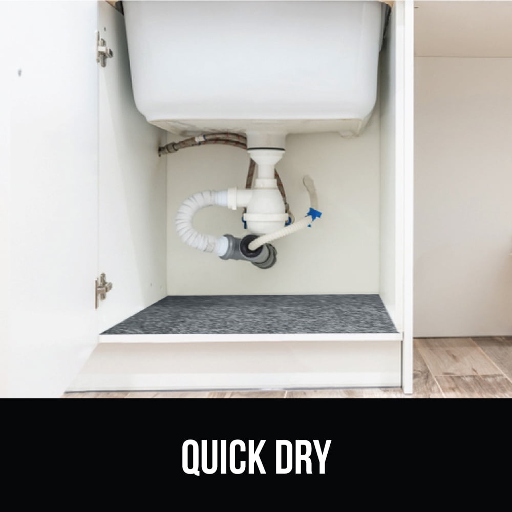GORILLA GRIP LeakGuard Under Sink Mat, Waterproof Shelf Liner, Non-Adhesive, 24x30 Charcoal