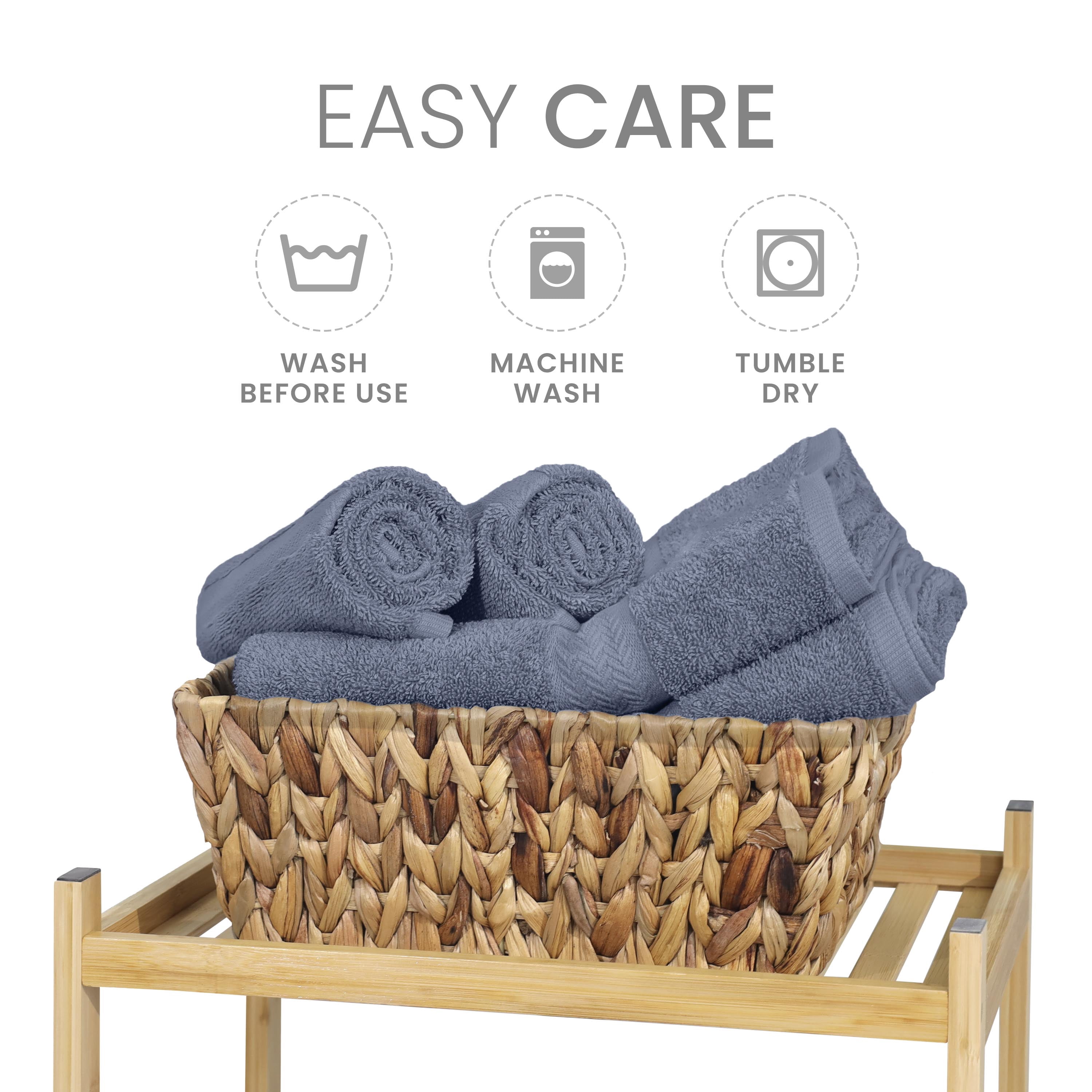 Martex 6-Piece 100% Ringspun Cotton Towel Set, Quick Dry Soft & Absorbent, Heather Blue