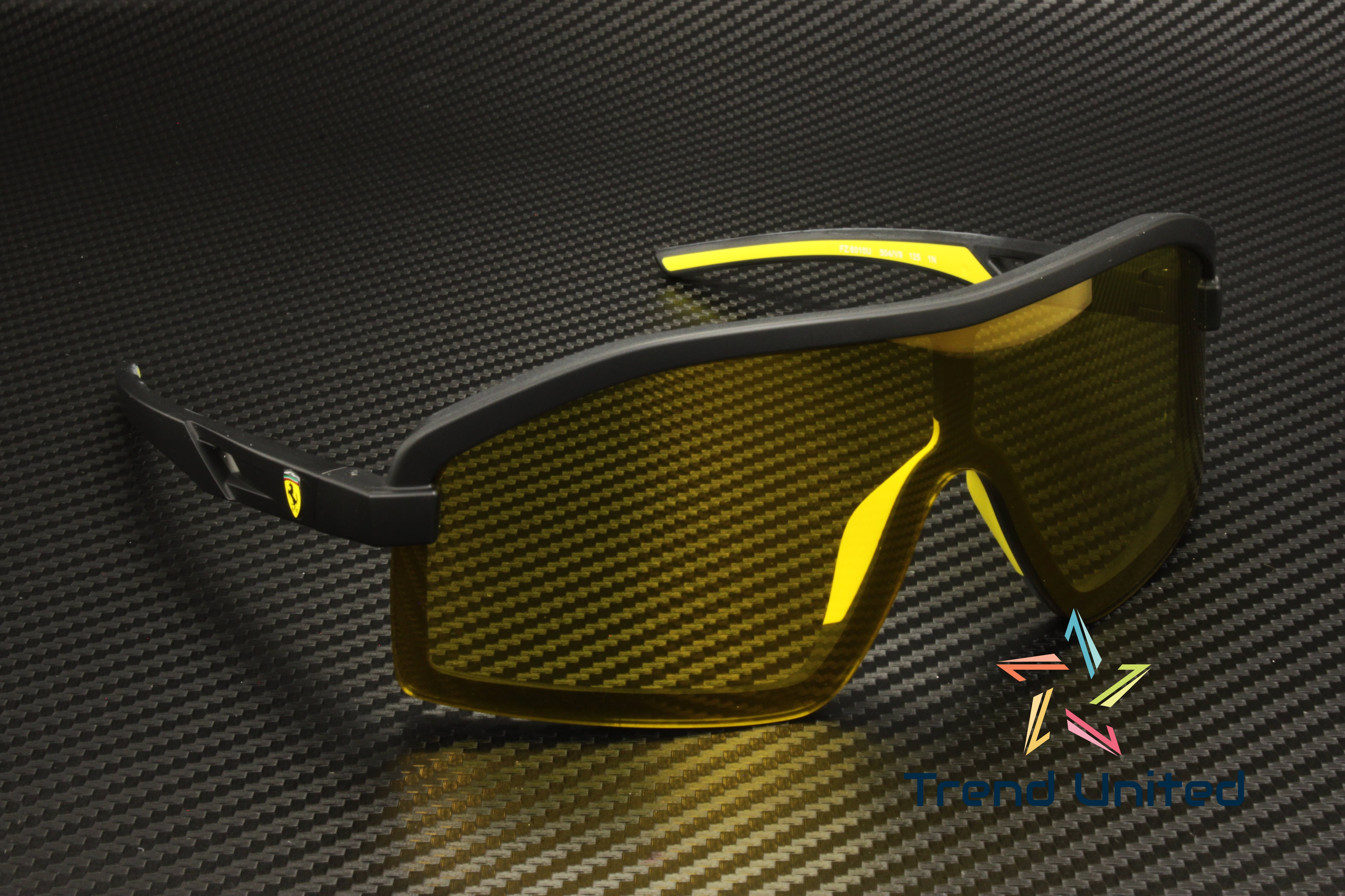 FERRARI SCUDERIA FZ6010U 504 V9 Matte Black Mirror Yellow 43 mm Men's Sunglasses