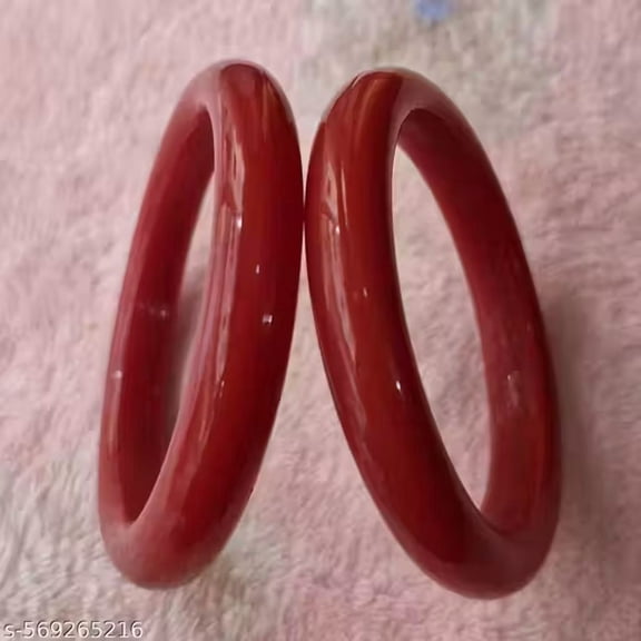 2 PCS Simple Red Color Crystal Bangle For Girls And Women