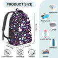 thumbnail image 5 of Unicorn and Rainbow Purple Pattern Backpack for School, Cute School Bag with Adjustable Shoulder Straps and Padded Back, 16.9"x12.6"x5.9", 5 of 5