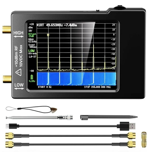V0.3.1 Handheld Frequency Analyzer 100kHz To 960MHz MF/HF/VHF UHF Input Spectrum Analyze ,Easy to Use