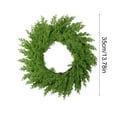 thumbnail image 3 of HomeDM Artificial Christmas Wreath for Front Door Home Decorations 35cm/13.78" Faux Norfolk Pine Wreath Green Wreaths for Walls Windows Porches Farmhouse Indoor Outdoor Decor, 3 of 6