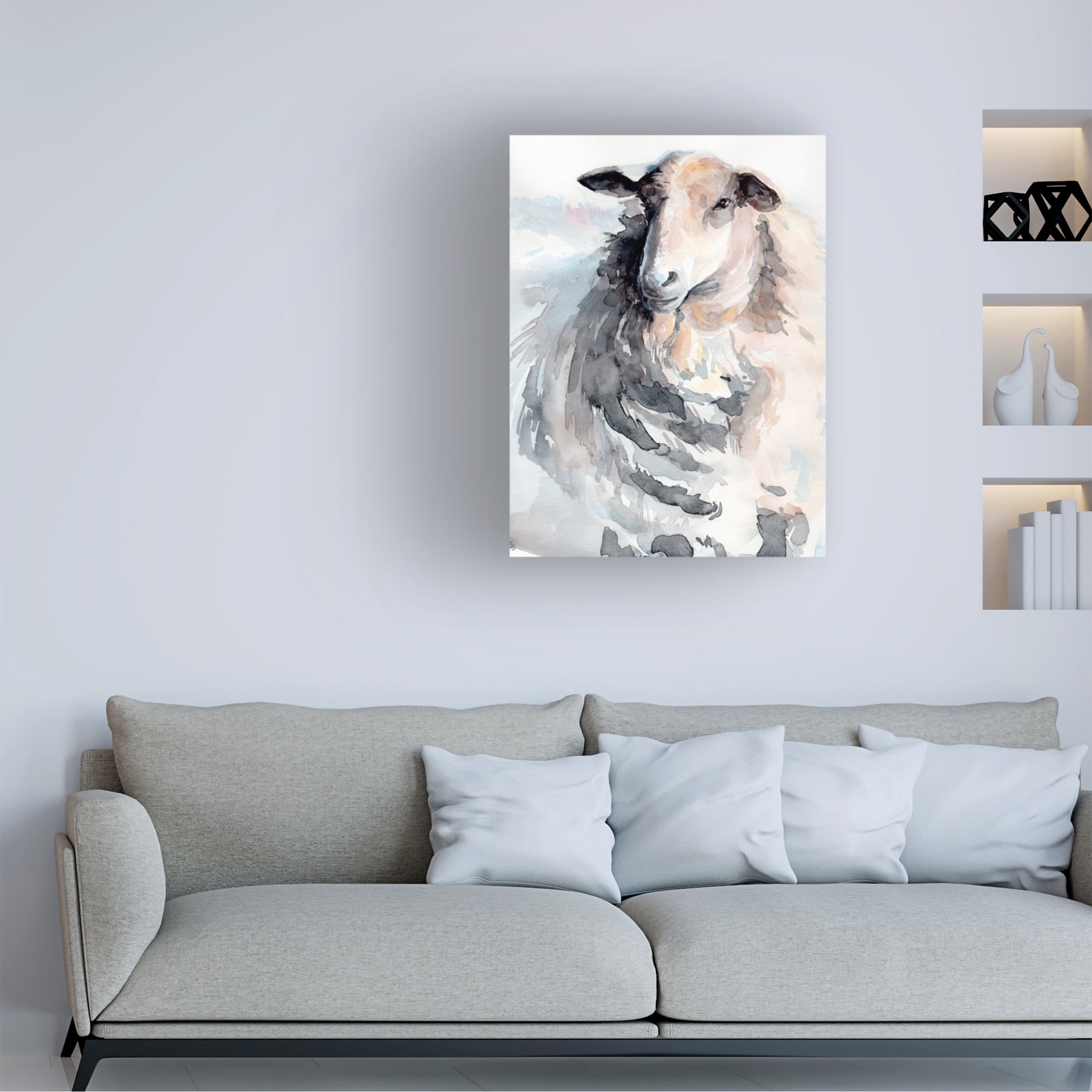 Jennifer Paxton Parker 'Watercolor Sheep II' Canvas Art
