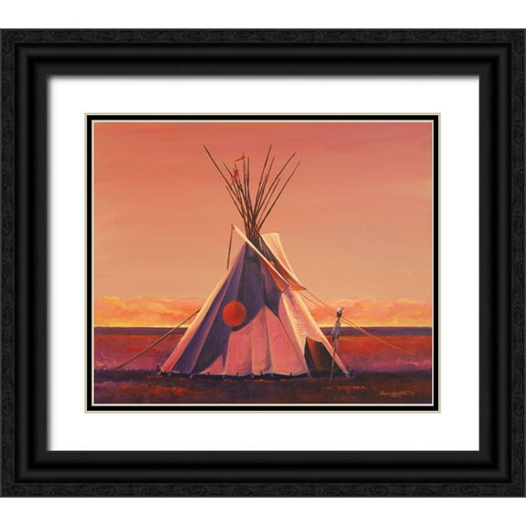 Langton, Bruce 14x12 Black Ornate Wood Framed with Double Matting Museum Art Print Titled - A Quiet Place