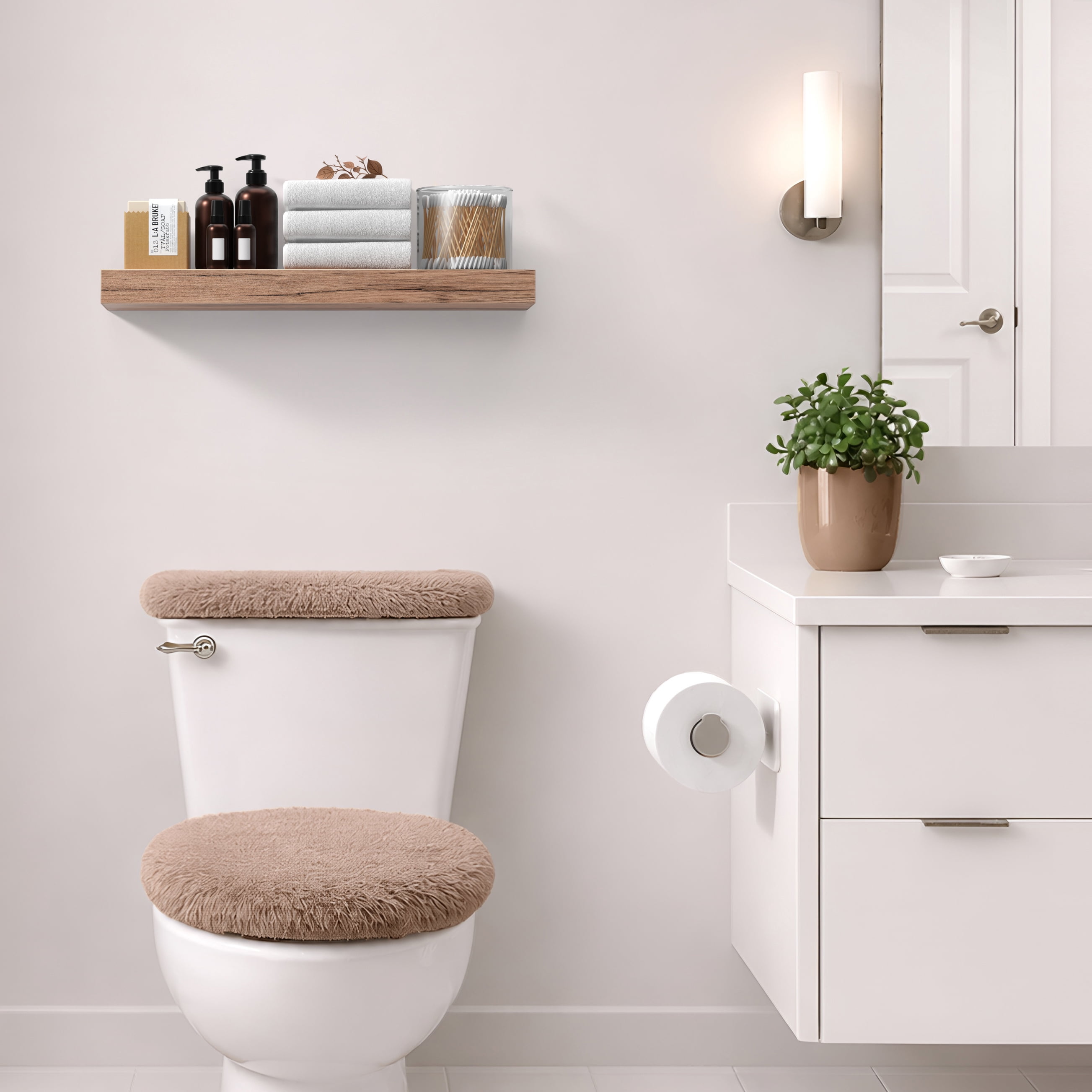Sorbus 24" Floating Wall Shelf, Mahogany, Invisible Brackets, Bathroom, Bedroom & Home Decor