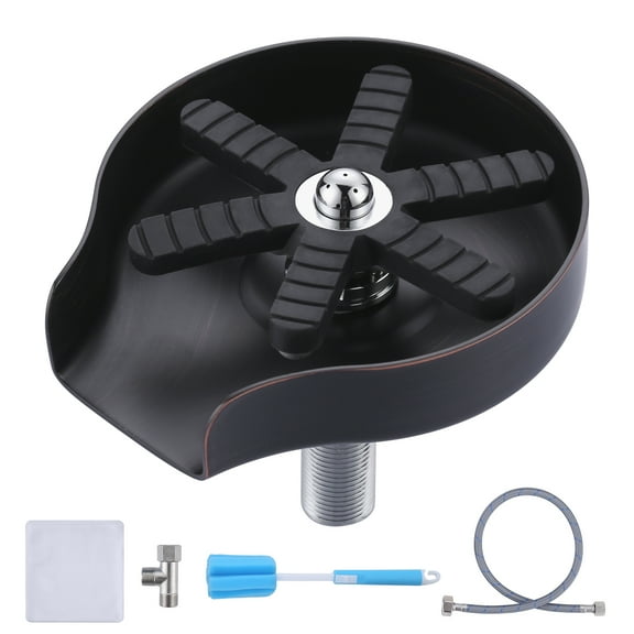 WOWOW Glass Rinser for Kitchen Sink,Upgrade 360°Rotating Jet Cup Washer for Sink