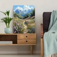 thumbnail image 5 of Qisvanset 12x16 Inch 2D Flat Framed Canvas Art, Peaceful Mountain Wildflower Meadow Serene Nature Home Office Wall Art, 5 of 5