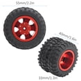 thumbnail image 5 of NestledNature RC Truck Tire: 2Pcs RC Rear Twin Tire Wheel Tyre, 55mm Dia, Fit For WPL D12 1/10 Remote Control Truck, 5 of 8