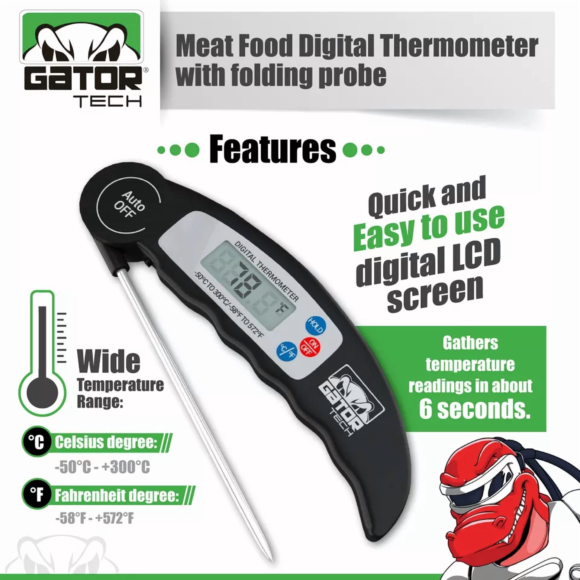 CRESTIN- Meat Food Thermometer Digital Fast Instant Read For Cooking Bbq Grill Kitchen
