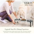 thumbnail image 2 of NMN Designs Vision Triple Diner - 3 Bowl Dog Feeder - Small to Medium Dogs - Multi-Dog Feeding Station - UV Weather Resistant - No Noise - Indoor/Outdoor (Black, Small - 5.5" Ht), 2 of 6