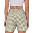 thumbnail image 6 of Fantaslook Plaid Shorts for Women Button Gingham Cotton Shorts Summer Lounge Boxers Beach Shorts with Pocket, 6 of 10