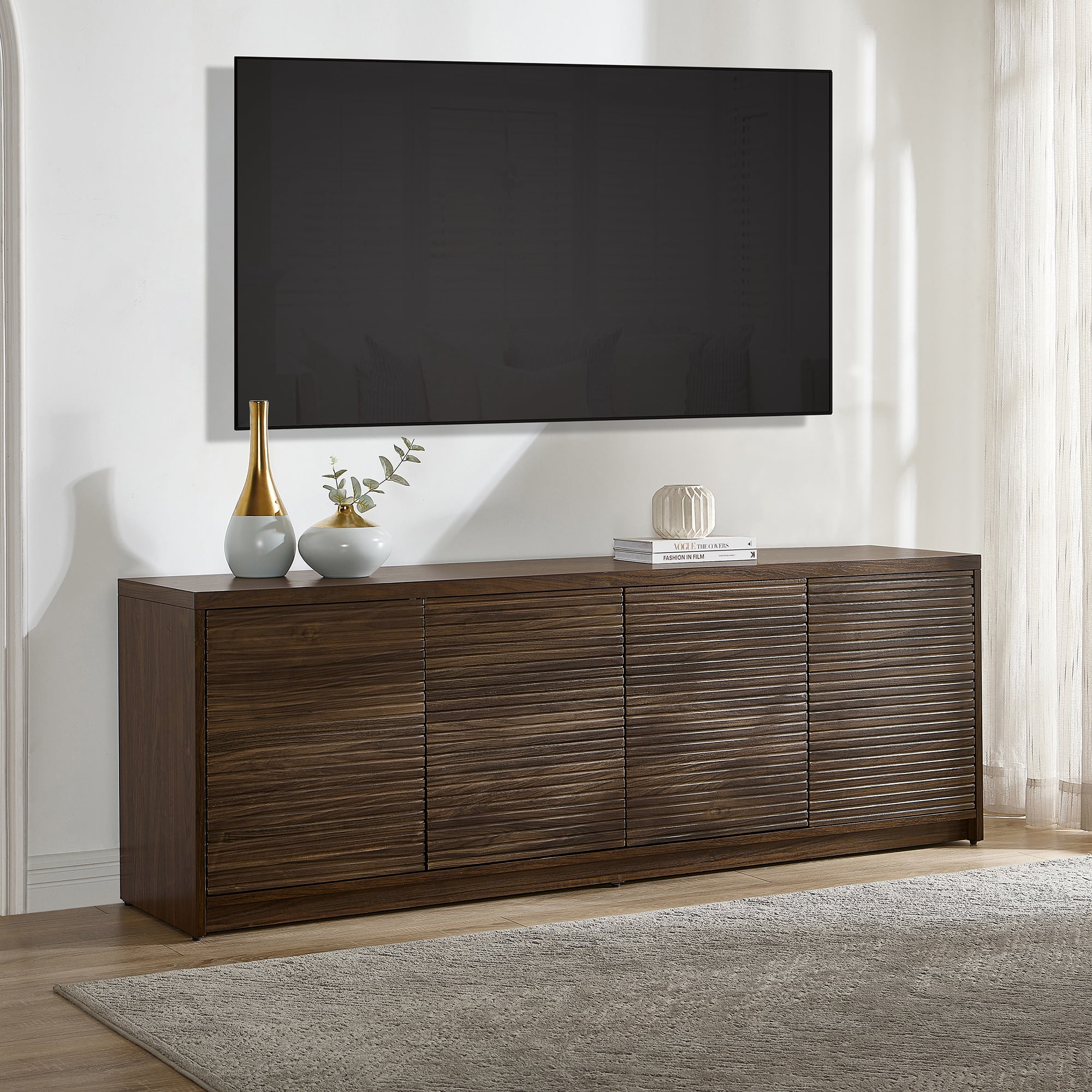 Desmond Rectangular TV Stand for TV's up to 78" in Dark Oak