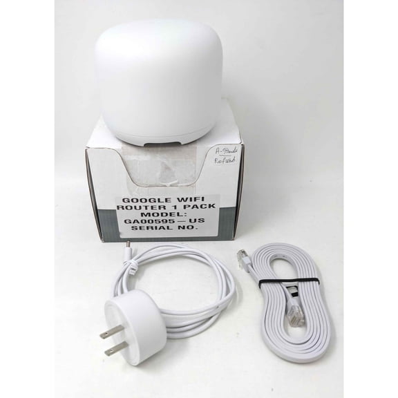 Pre-Owned Google Nest Wifi AC2200 - Mesh WiFi System - GA00595-US Router - 1 Pack - Snow - Generic Box