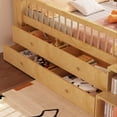 thumbnail image 6 of Euroco Wood Twin Bed with Drawers and LED Light, Natural, 6 of 12