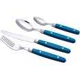thumbnail image 3 of Silv ware Set 24 Pièces en Acier Taché Cutl y Poignée de Couleur avec Rivet / Rétro Style Plat 6 x Couteau Dinn, 6 x Fourchette Dinn, 6 x Table, 6 x Thé (Bleu Saphir, 24 Pièce), 3 of 7