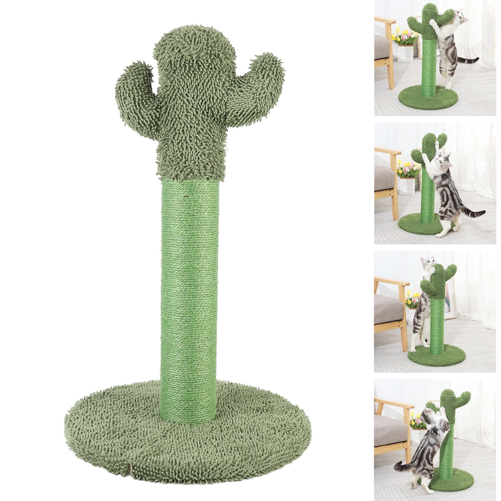 Suodoka Green Cactus Cat Scratching Post – Compact, Wear‑Proof Sisal, Multi‑Functional Climb & Play Toy for Indoor Cats