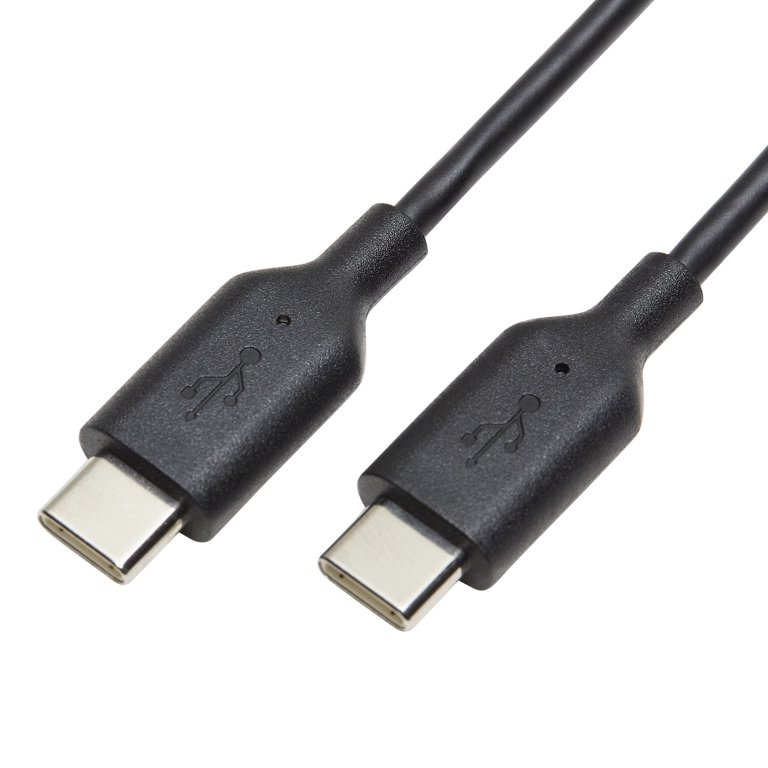 onn. 6' USB-C to USB-C Cable, Black 
