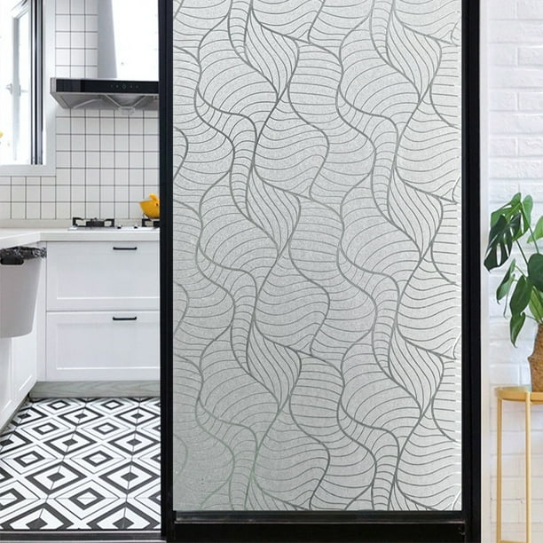 Película de privacidad de ventana de vidrio esmerilado: Pegatinas de vinilo autoadhesivas no adhesivas, revestimientos decorativos extraíbles resistentes a los rayos UV para baño de niños, 17.5 x 78. TUNC Sencillez